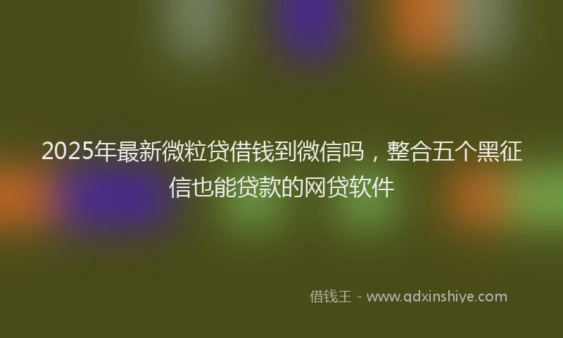 2025年最新微粒贷借钱到微信吗，整合五个黑征信也能贷款的网贷软件