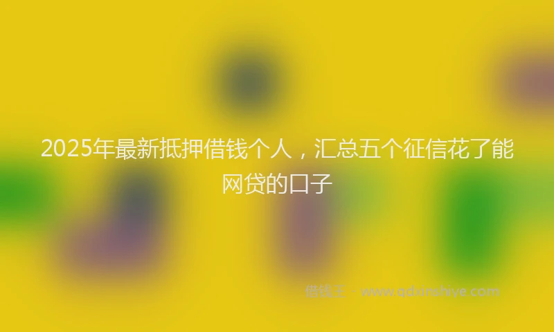 2025年最新抵押借钱个人，汇总五个征信花了能网贷的口子