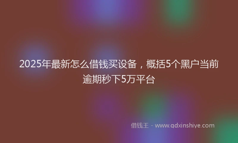 2025年最新怎么借钱买设备，概括5个黑户当前逾期秒下5万平台