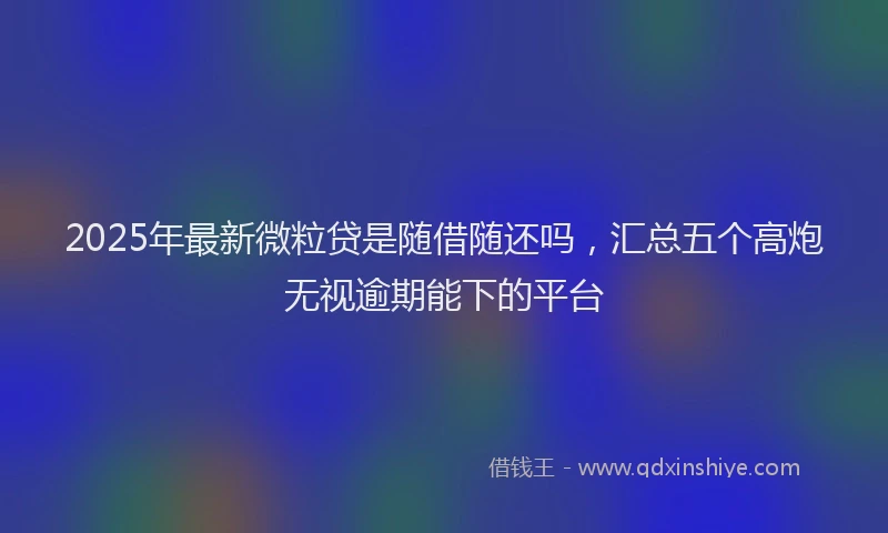 2025年最新微粒贷是随借随还吗，汇总五个高炮无视逾期能下的平台