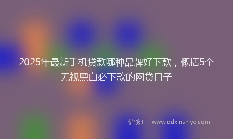 2025年最新手机贷款哪种品牌好下款，概括5个无视黑白必下款的网贷口子
