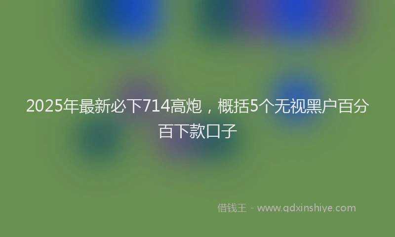 2025年最新必下714高炮，概括5个无视黑户百分百下款口子