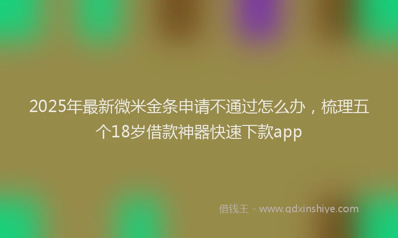 2025年最新微米金条申请不通过怎么办，梳理五个18岁借款神器快速下款app