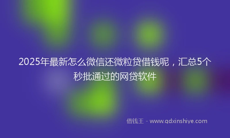 2025年最新怎么微信还微粒贷借钱呢，汇总5个秒批通过的网贷软件