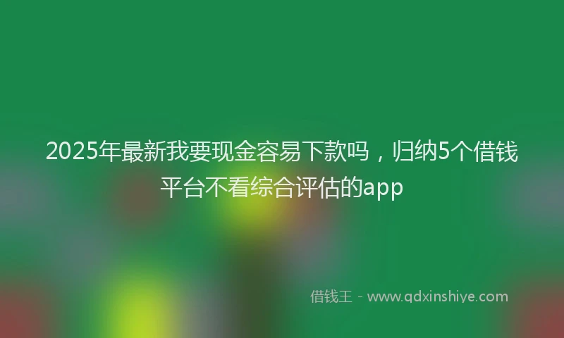 2025年最新我要现金容易下款吗，归纳5个借钱平台不看综合评估的app