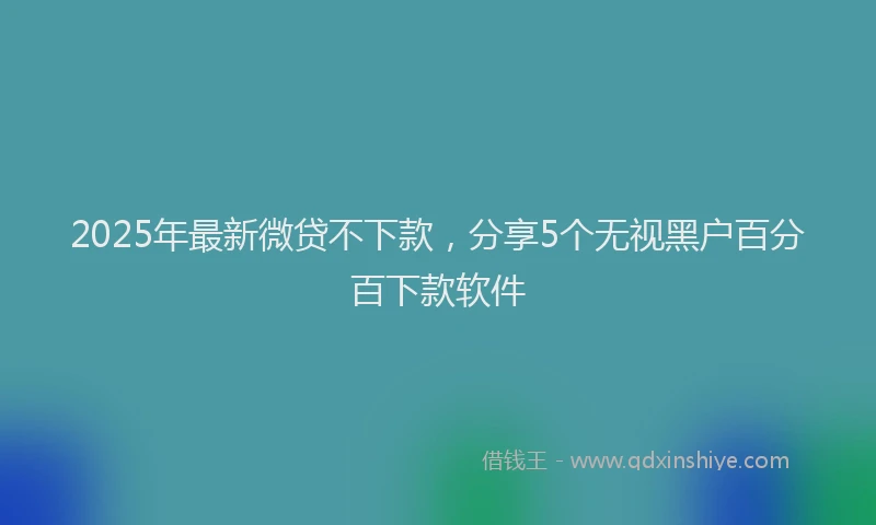 2025年最新微贷不下款，分享5个无视黑户百分百下款软件