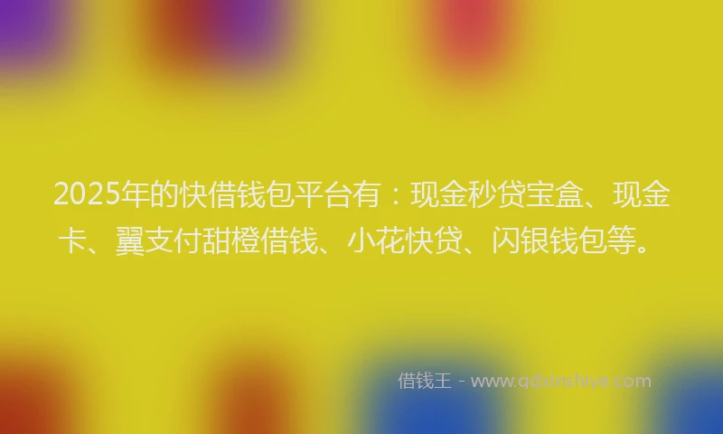 2025年的快借钱包平台有：现金秒贷宝盒、现金卡、翼支付甜橙借钱、小花快贷、闪银钱包等。