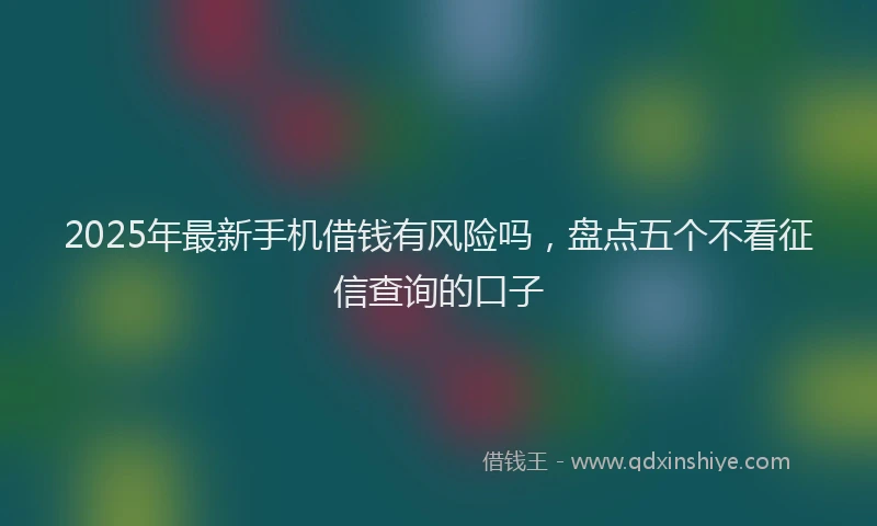 2025年最新手机借钱有风险吗，盘点五个不看征信查询的口子