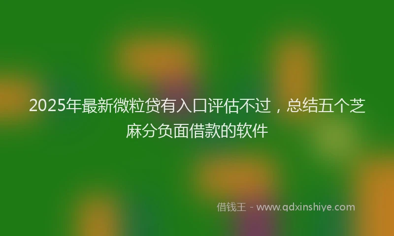 2025年最新微粒贷有入口评估不过，总结五个芝麻分负面借款的软件