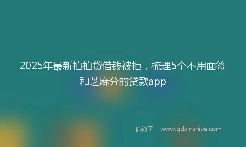 2025年最新拍拍贷借钱被拒，梳理5个不用面签和芝麻分的贷款app