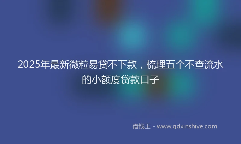 2025年最新微粒易贷不下款，梳理五个不查流水的小额度贷款口子