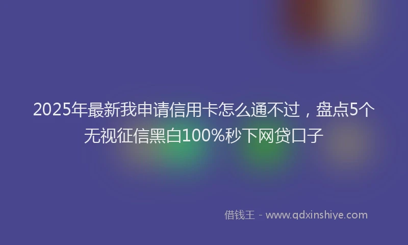 2025年最新我申请信用卡怎么通不过，盘点5个无视征信黑白100%秒下网贷口子