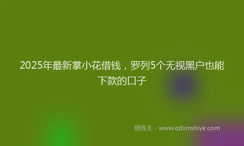 2025年最新掌小花借钱，罗列5个无视黑户也能下款的口子