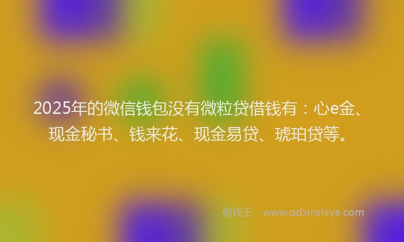 2025年的微信钱包没有微粒贷借钱有：心e金、现金秘书、钱来花、现金易贷、琥珀贷等。