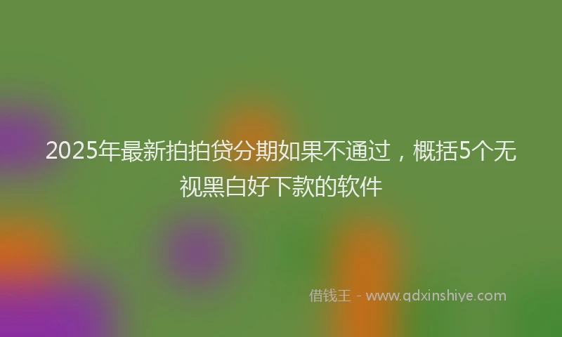 2025年最新拍拍贷分期如果不通过，概括5个无视黑白好下款的软件