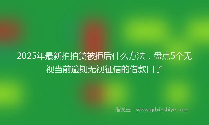 2025年最新拍拍贷被拒后什么方法，盘点5个无视当前逾期无视征信的借款口子
