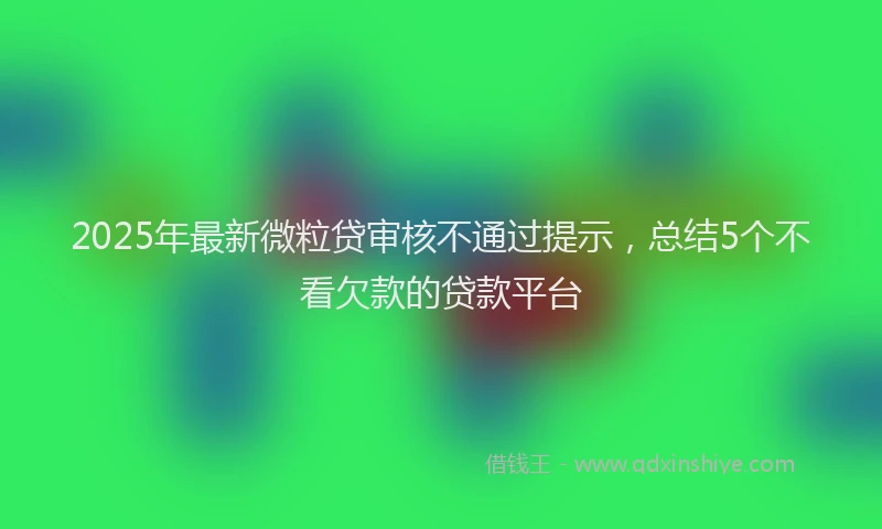 2025年最新微粒贷审核不通过提示，总结5个不看欠款的贷款平台