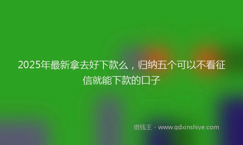 2025年最新拿去好下款么，归纳五个可以不看征信就能下款的口子