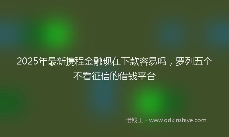 2025年最新携程金融现在下款容易吗，罗列五个不看征信的借钱平台