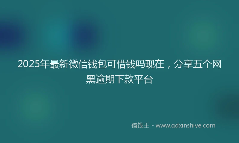 2025年最新微信钱包可借钱吗现在，分享五个网黑逾期下款平台
