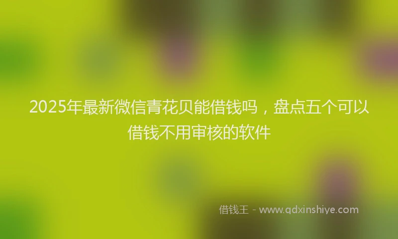 2025年最新微信青花贝能借钱吗，盘点五个可以借钱不用审核的软件