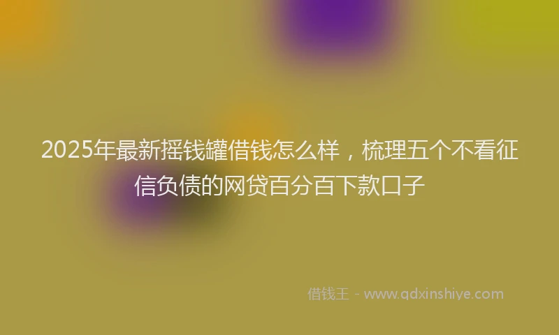 2025年最新摇钱罐借钱怎么样，梳理五个不看征信负债的网贷百分百下款口子
