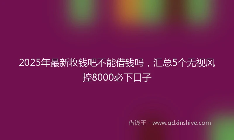 2025年最新收钱吧不能借钱吗，汇总5个无视风控8000必下口子