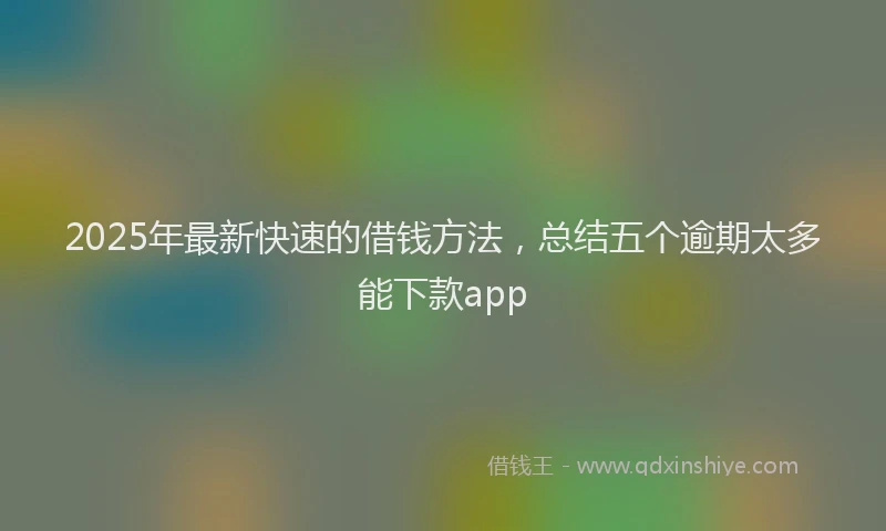 2025年最新快速的借钱方法，总结五个逾期太多能下款app