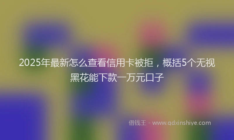 2025年最新怎么查看信用卡被拒，概括5个无视黑花能下款一万元口子