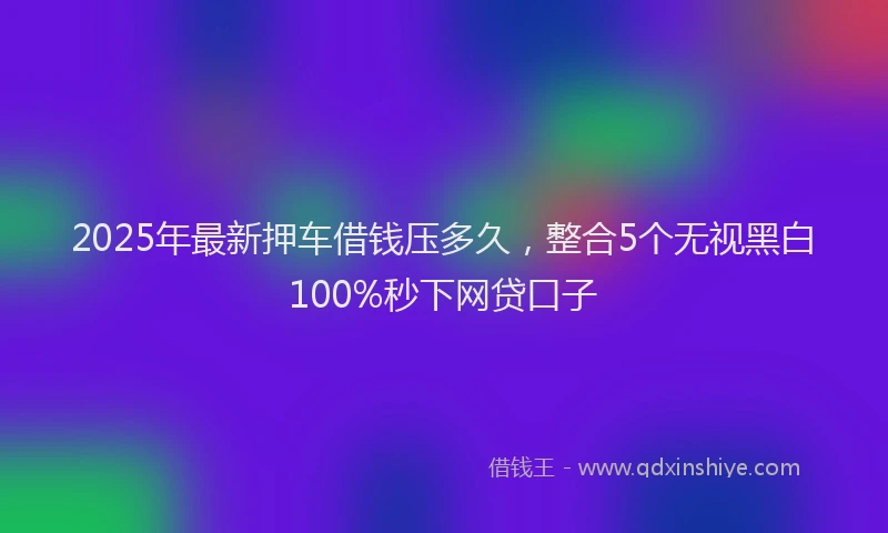 2025年最新押车借钱压多久，整合5个无视黑白100%秒下网贷口子
