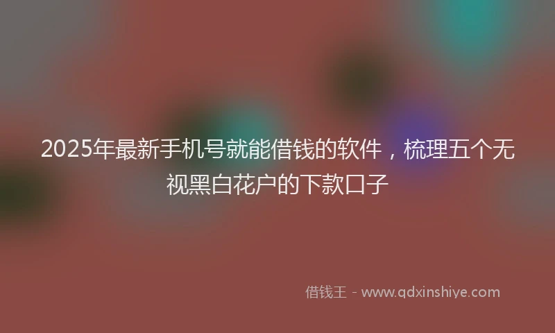 2025年最新手机号就能借钱的软件，梳理五个无视黑白花户的下款口子