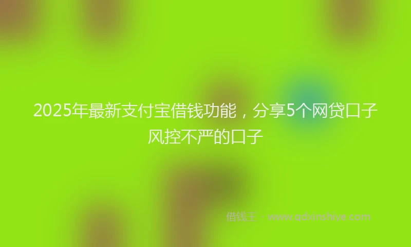 2025年最新支付宝借钱功能，分享5个网贷口子风控不严的口子