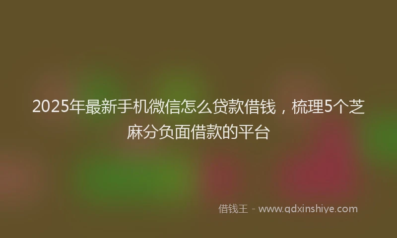 2025年最新手机微信怎么贷款借钱，梳理5个芝麻分负面借款的平台