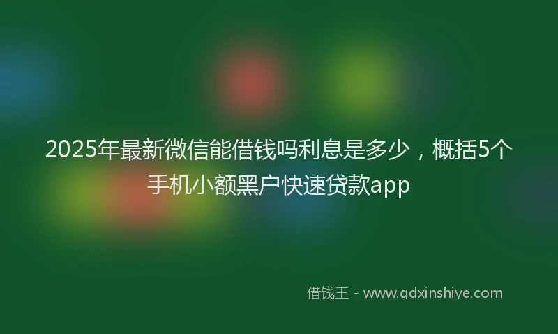 2025年最新微信能借钱吗利息是多少，概括5个手机小额黑户快速贷款app