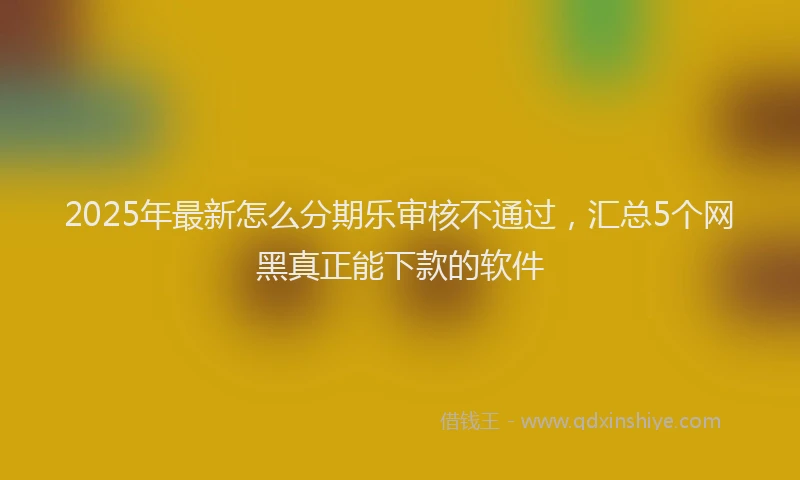 2025年最新怎么分期乐审核不通过，汇总5个网黑真正能下款的软件