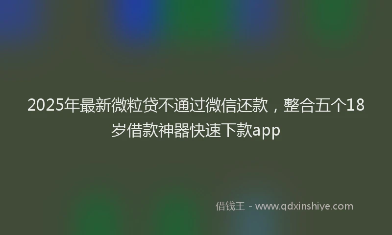 2025年最新微粒贷不通过微信还款，整合五个18岁借款神器快速下款app