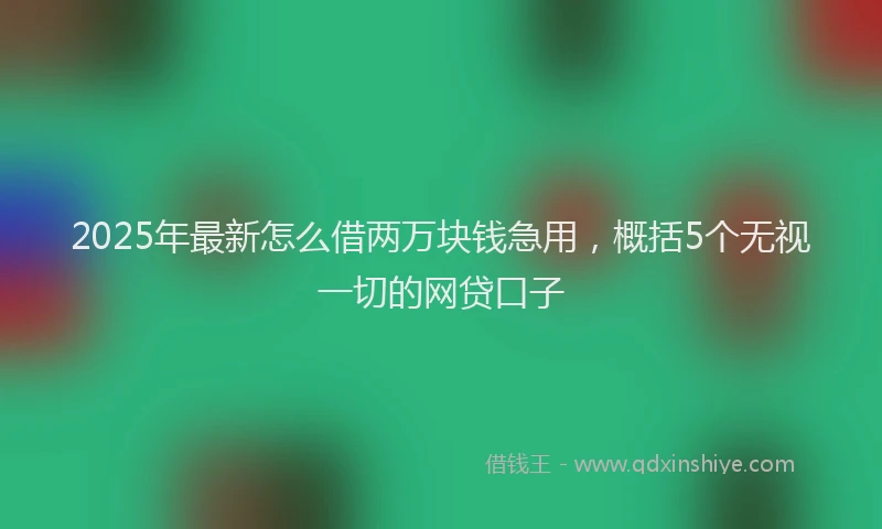 2025年最新怎么借两万块钱急用，概括5个无视一切的网贷口子