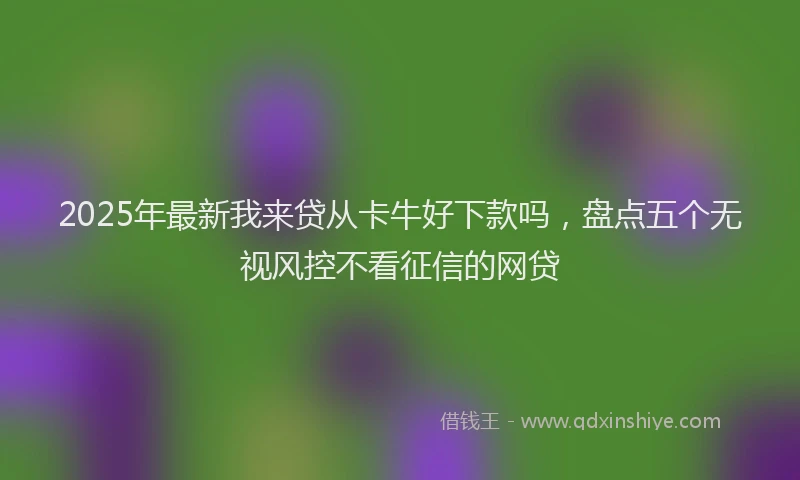 2025年最新我来贷从卡牛好下款吗，盘点五个无视风控不看征信的网贷
