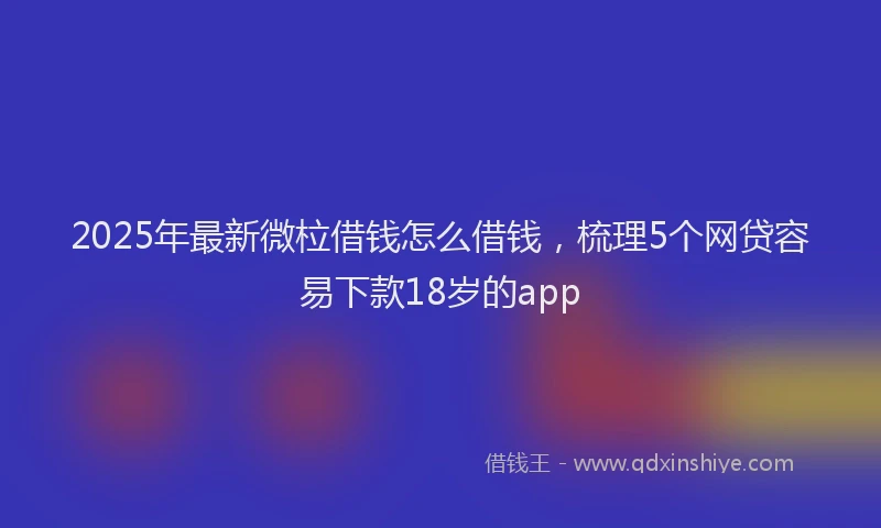 2025年最新微柆借钱怎么借钱，梳理5个网贷容易下款18岁的app
