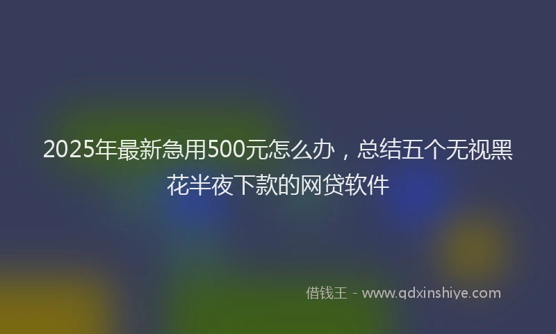 2025年最新急用500元怎么办，总结五个无视黑花半夜下款的网贷软件