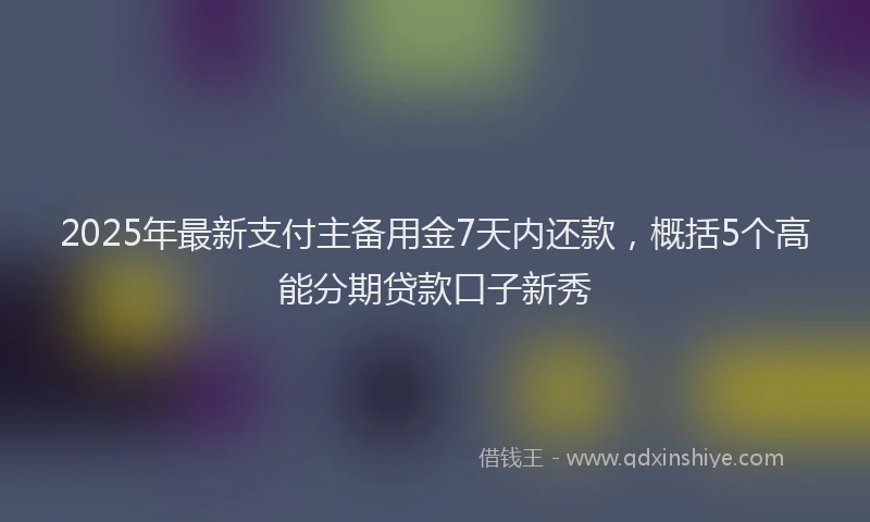 2025年最新支付主备用金7天内还款，概括5个高能分期贷款口子新秀