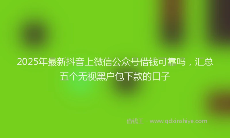 2025年最新抖音上微信公众号借钱可靠吗，汇总五个无视黑户包下款的口子