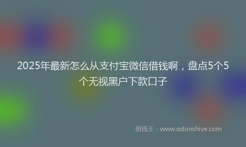 2025年最新怎么从支付宝微信借钱啊，盘点5个5个无视黑户下款口子