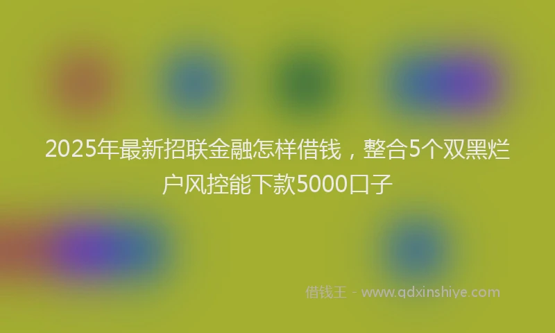 2025年最新招联金融怎样借钱，整合5个双黑烂户风控能下款5000口子