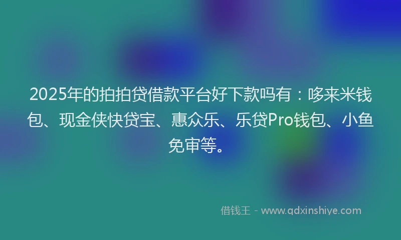 2025年的拍拍贷借款平台好下款吗有：哆来米钱包、现金侠快贷宝、惠众乐、乐贷Pro钱包、小鱼免审等。