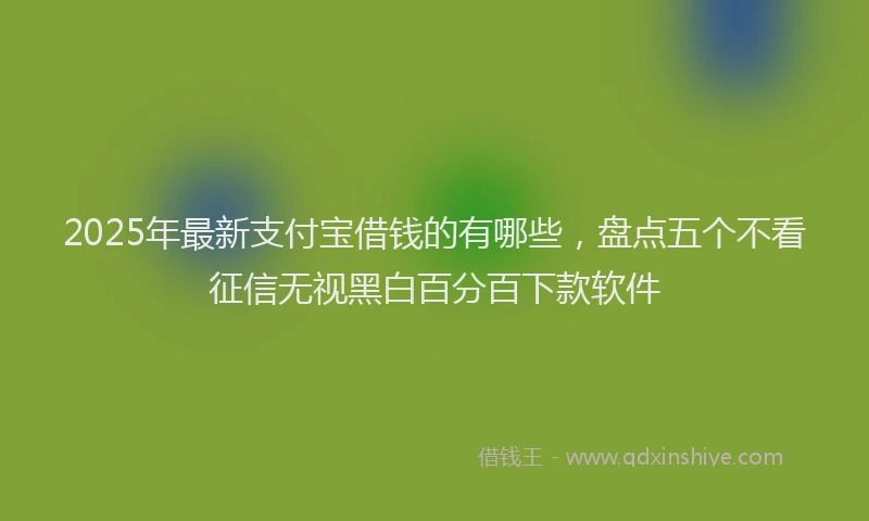 2025年最新支付宝借钱的有哪些，盘点五个不看征信无视黑白百分百下款软件
