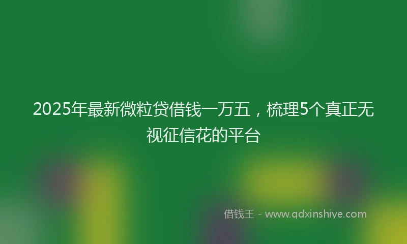 2025年最新微粒贷借钱一万五，梳理5个真正无视征信花的平台