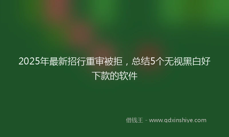 2025年最新招行重审被拒，总结5个无视黑白好下款的软件
