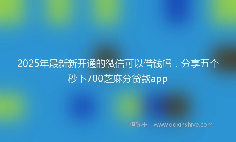 2025年最新新开通的微信可以借钱吗，分享五个秒下700芝麻分贷款app