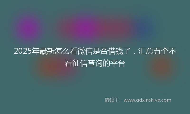 2025年最新怎么看微信是否借钱了，汇总五个不看征信查询的平台